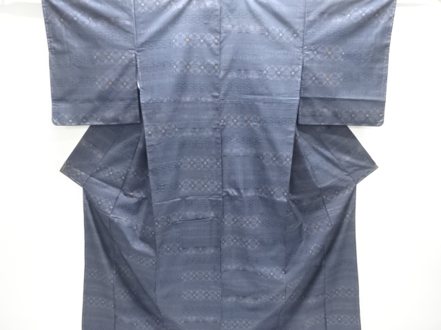 JAPANESE KIMONO / UNUSED DORO OSHIMA TSUMUGI (9 maruki) / WOVEN ABSTRACT PATTERN